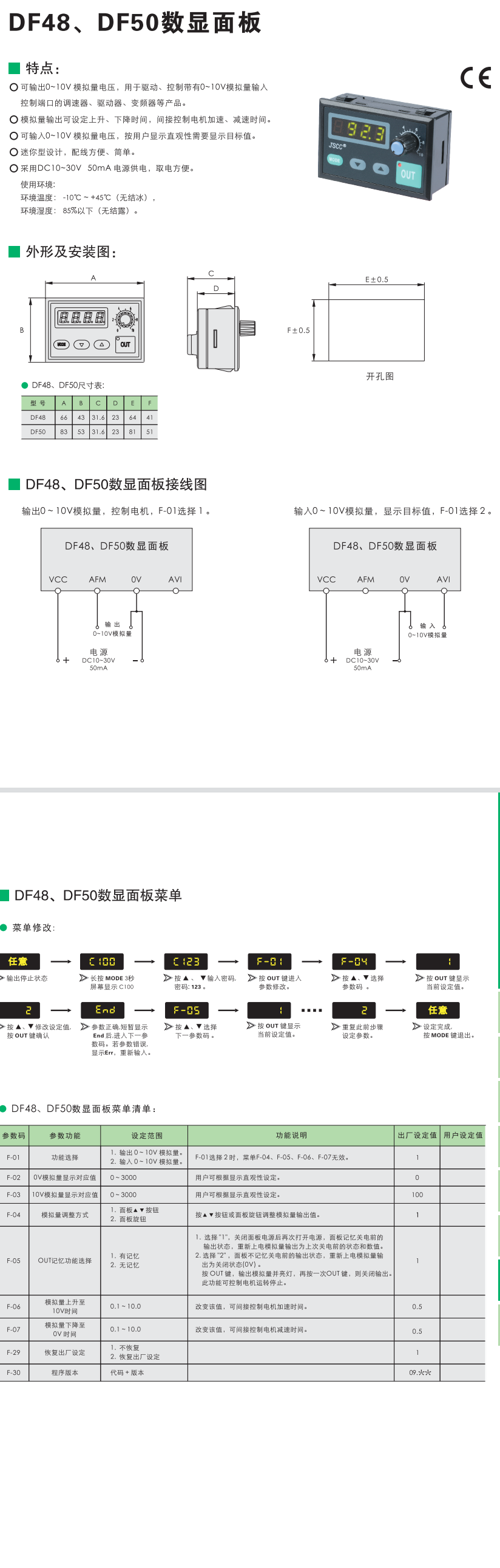 DF48/DF50數顯面板(圖1)