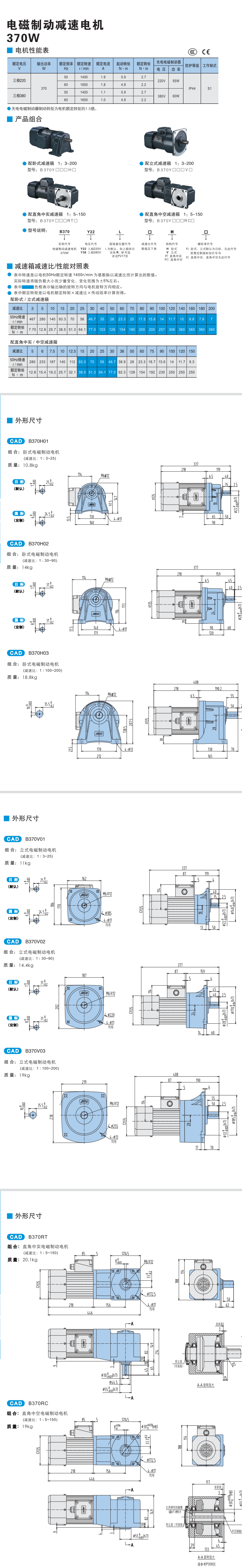 370W精研電磁制動(dòng)減速電機(jī)(圖1)